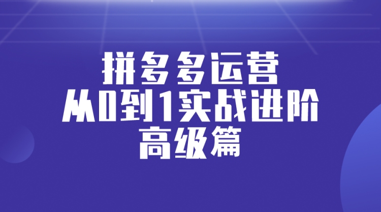 【拼多多运营】拼多多运营从0到1实战进阶-高级篇-全栈运营知识库